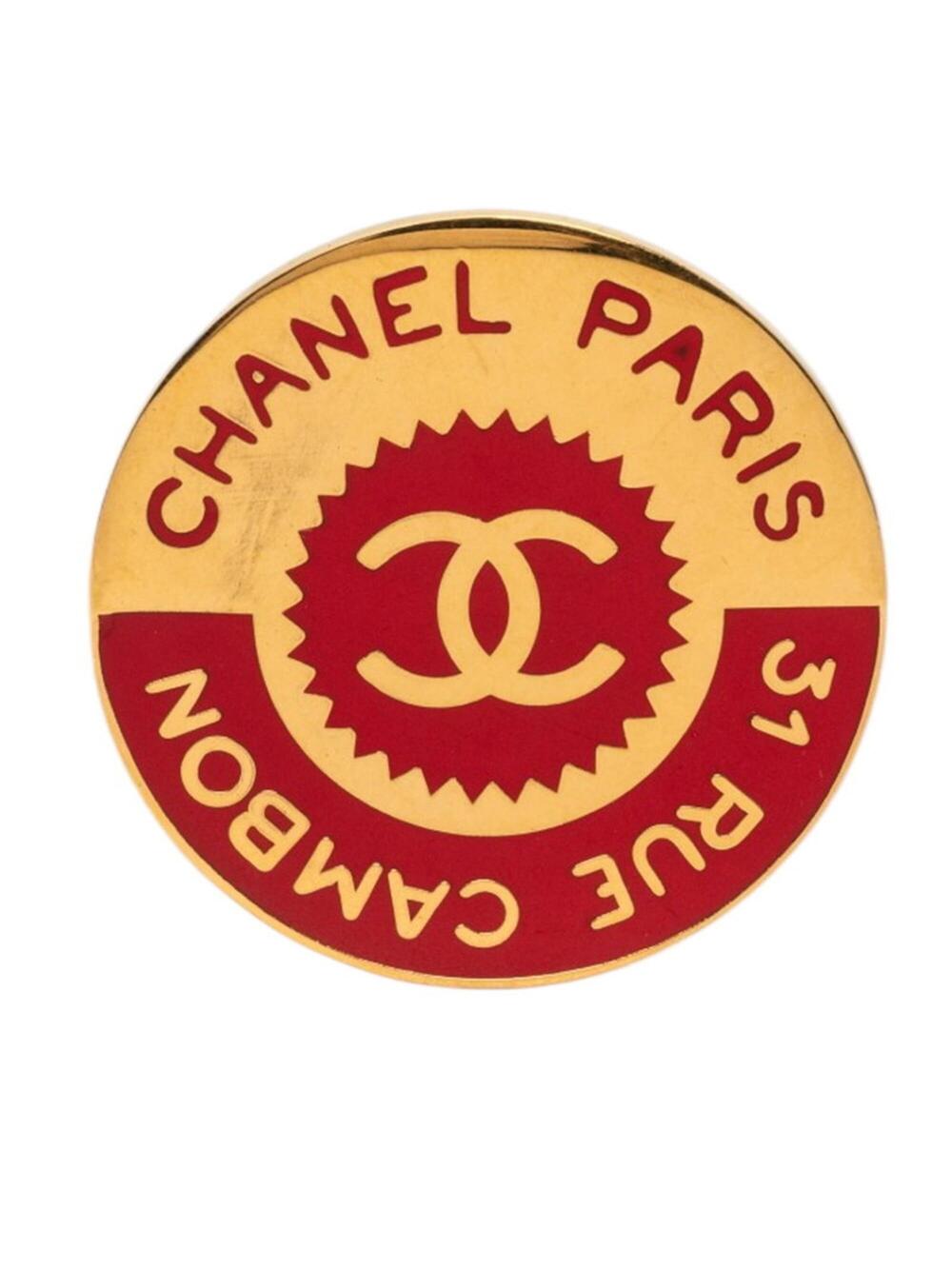Chanel Cc Logo Brooch Gold-Tone Metal #287873C71B